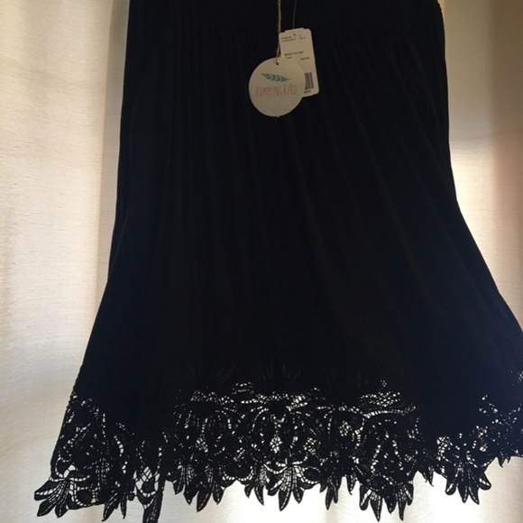 Off The Shoulder Black Tunic with Lace Bottom- NWT - Picture 2 of 4